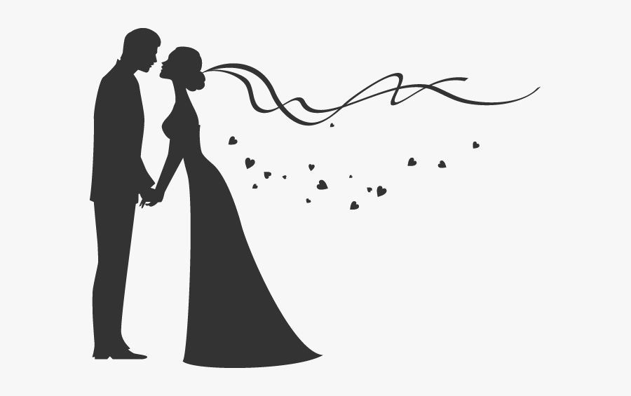 Bride And Groom Silhouette - Bride And Groom Logo, Transparent Clipart