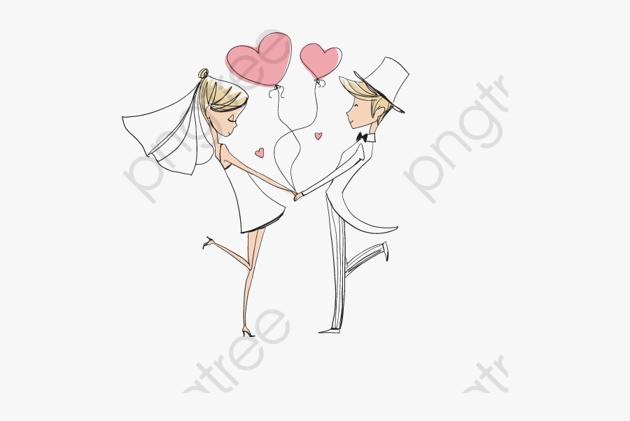 Bride And Groom - Bride And Groom Stick Figure Drawing, Transparent Clipart