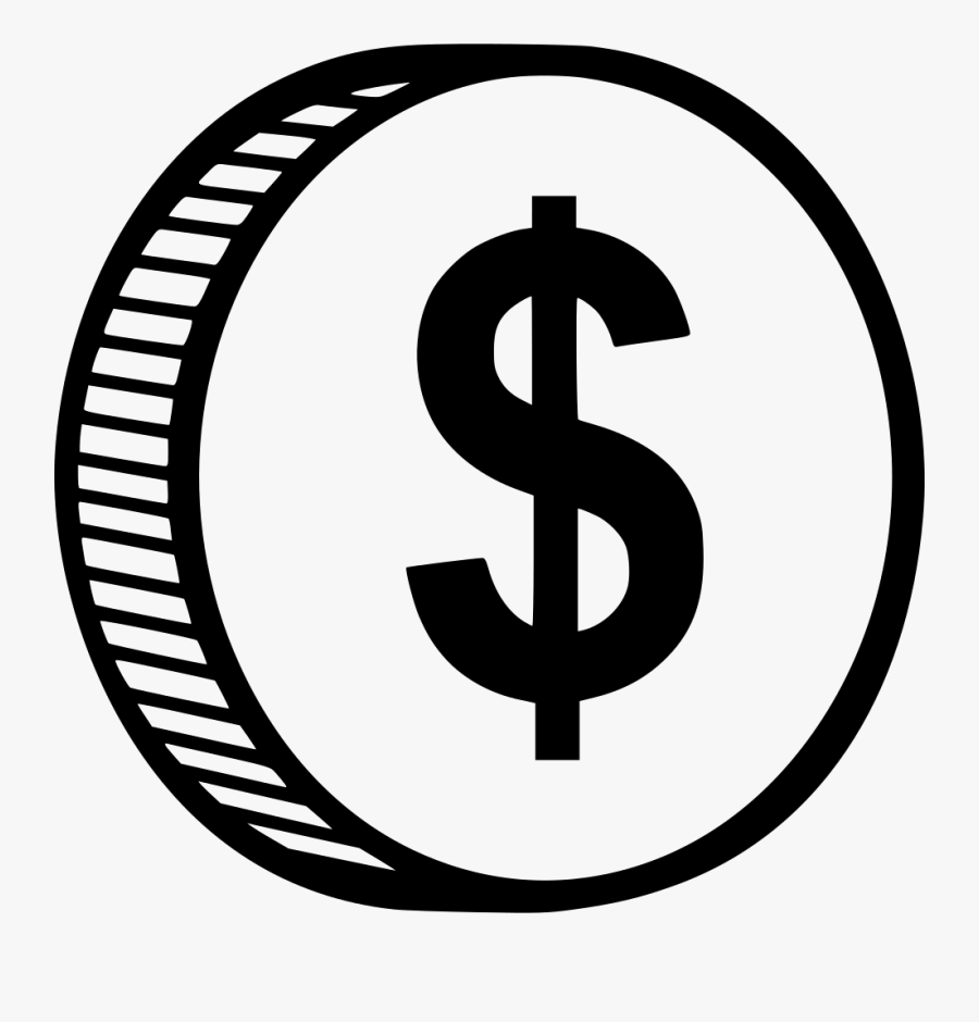 Dollar Coin Svg Png Icon Free Download - Coin Black And White Png, Transparent Clipart