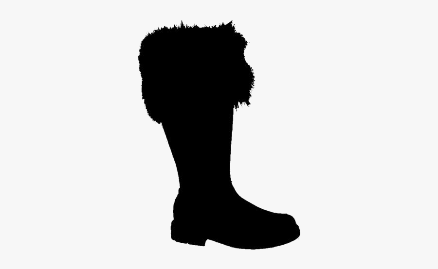 Santa Boots Clipart Png Black And White - Knee-high Boot, Transparent Clipart