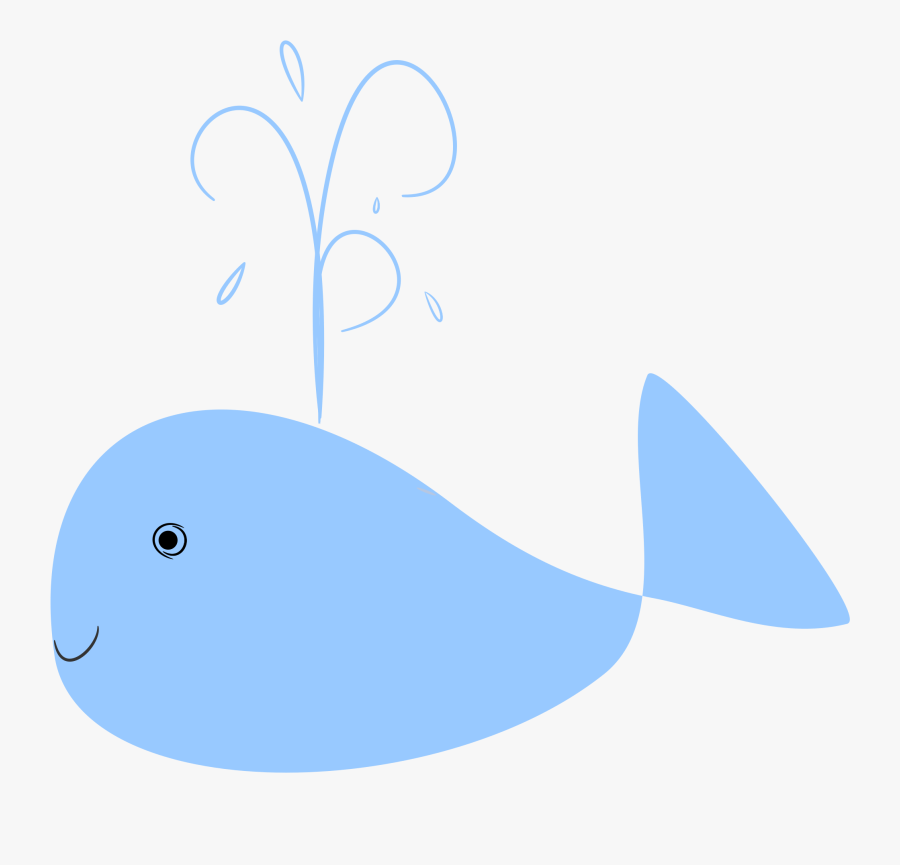 Big Light Blue Whale, Transparent Clipart