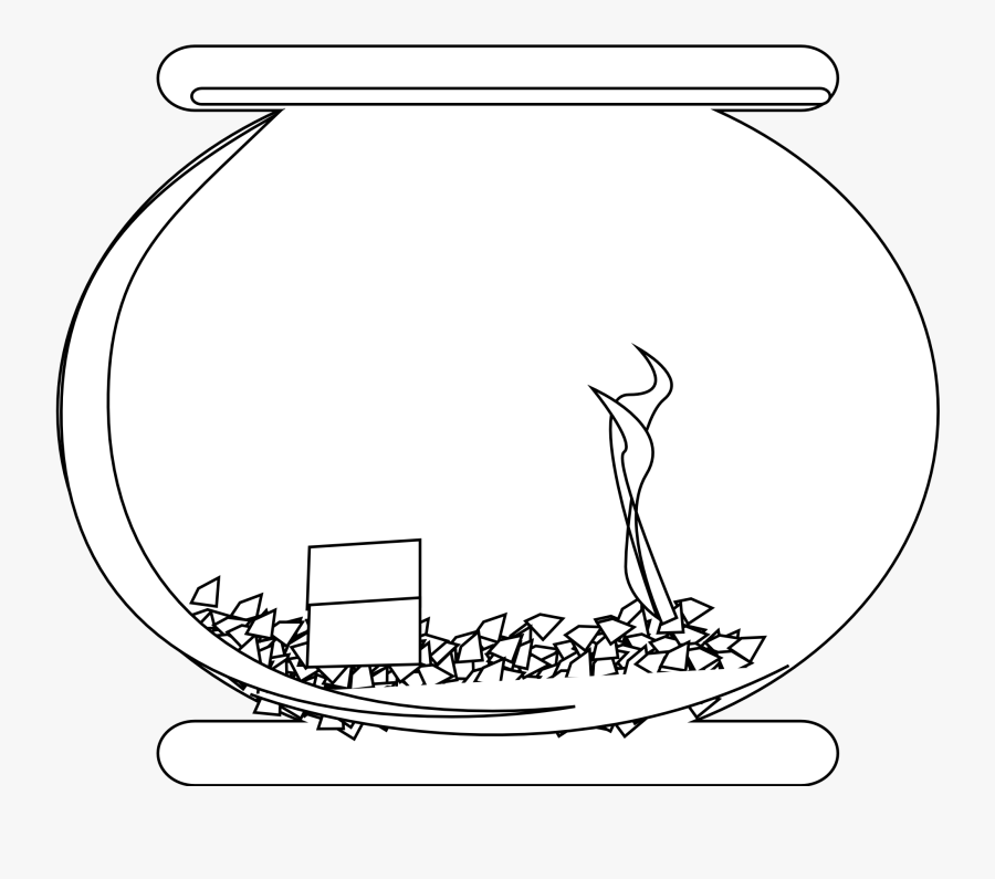 Fish Bowl Clipart Black And White Png, Transparent Clipart