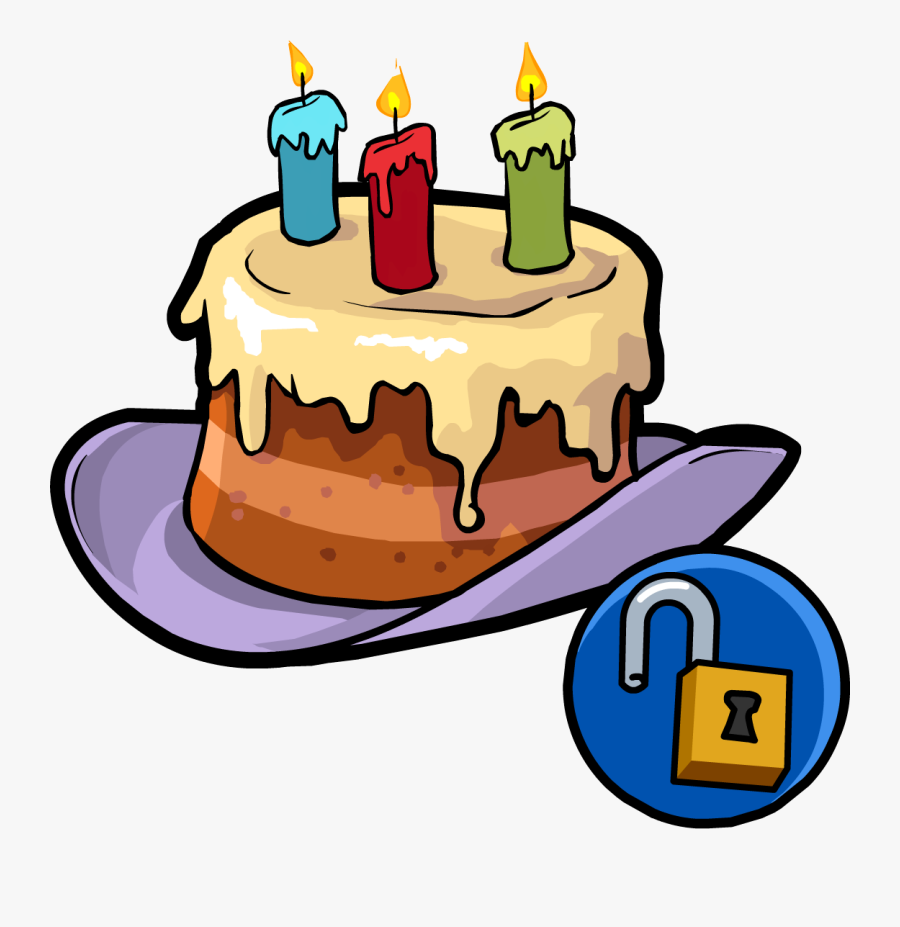 Clipart Hat Birthday Cake - Club Penguin Birthday Cake, Transparent Clipart