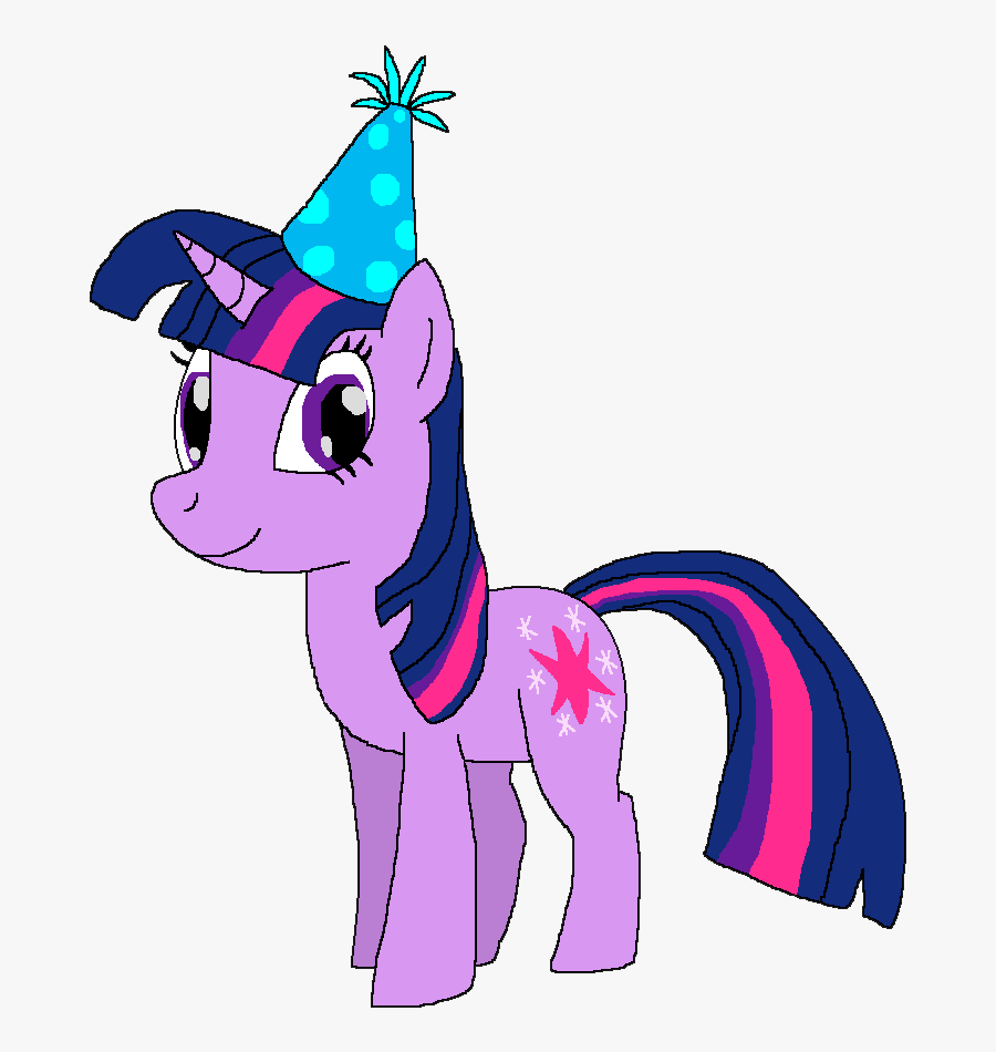 Twilight Sparkle With A Birthday Hat By Kylgrv - My Little Pony Twilight Sparkle Birthday, Transparent Clipart