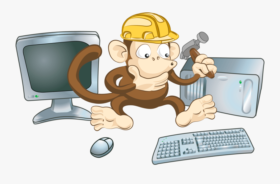 Computer Repair Clipart - Build A Computer Cartoon, Transparent Clipart