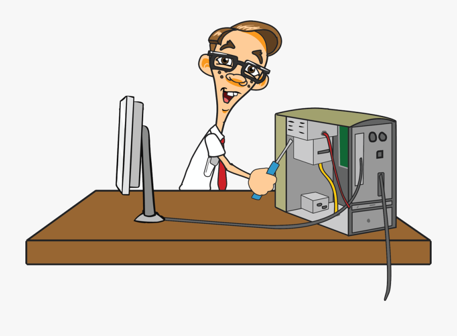Someone Fixing A Computer, Transparent Clipart
