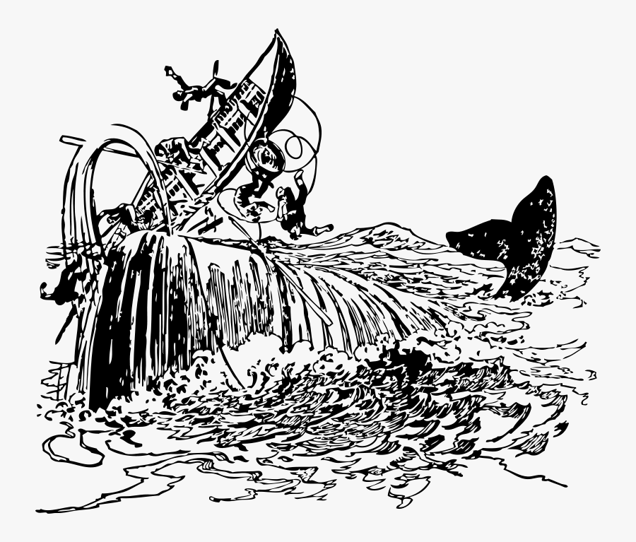 Black And White Whaling Ship Clip Art, Transparent Clipart