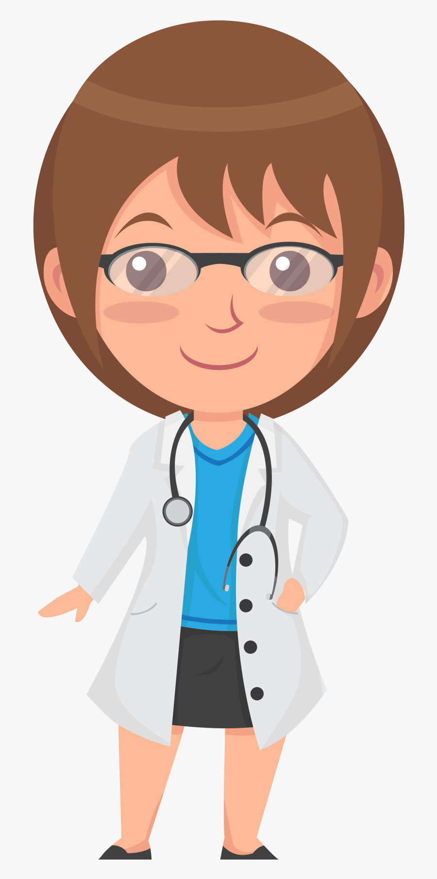 Medical Clipart Female Doctor - Cartoon, Transparent Clipart