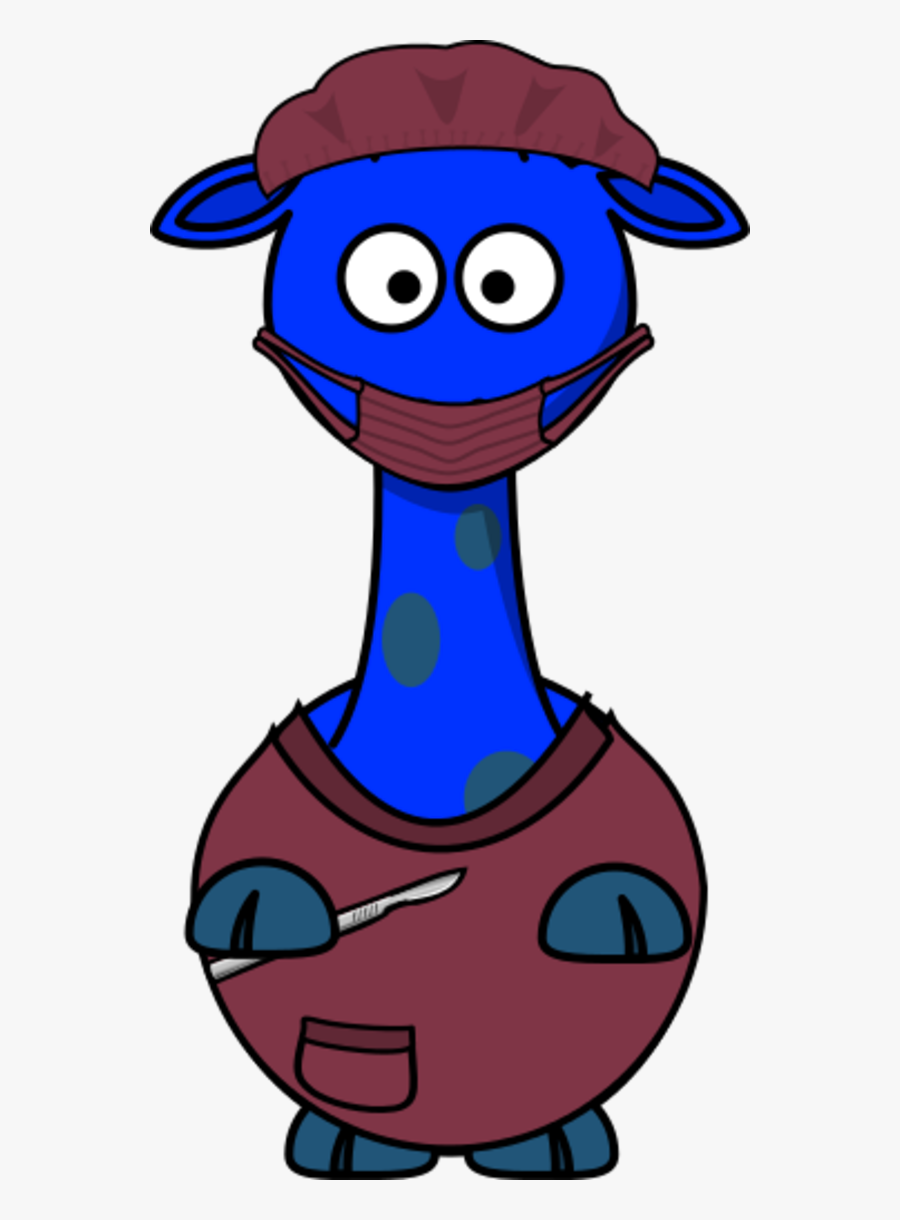 Giraffe As A Doctor - Doctor Animal Cartoon Png, Transparent Clipart