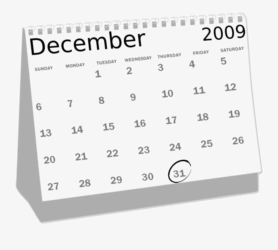 Desk Calendar Picture Transparent Library - Calendar Clipart Black And White, Transparent Clipart