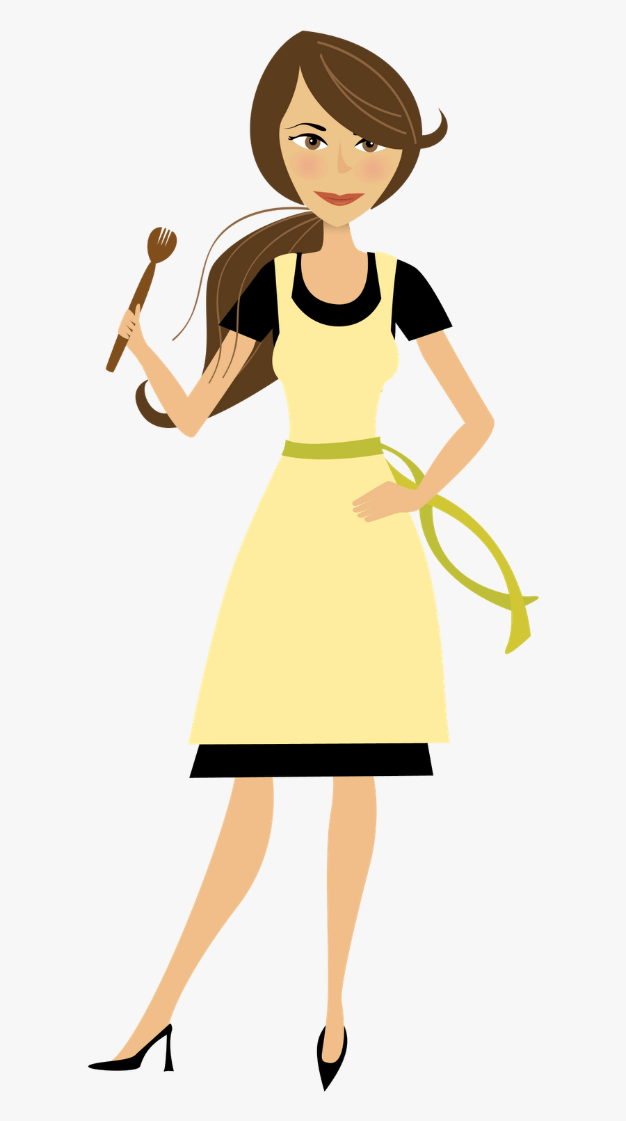 Cooking Mom Clipart - Transparent Background Cartoon Woman Png, Transparent Clipart