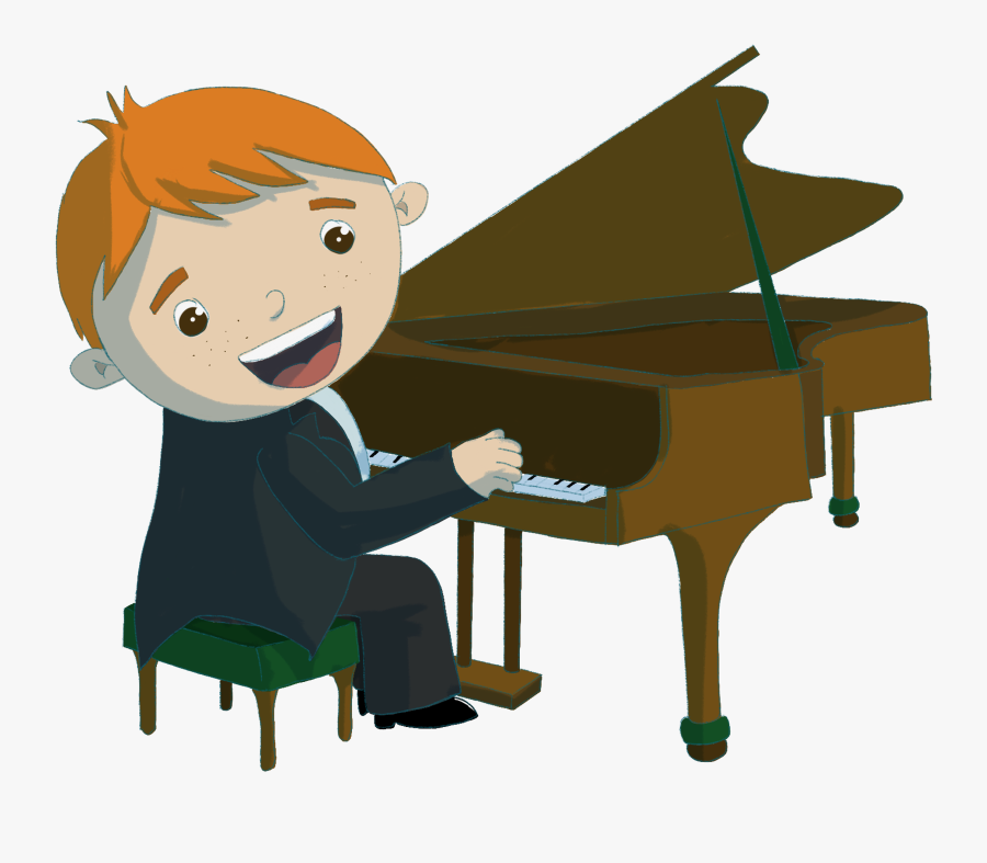 Playing Piano Cartoon Png, Transparent Clipart