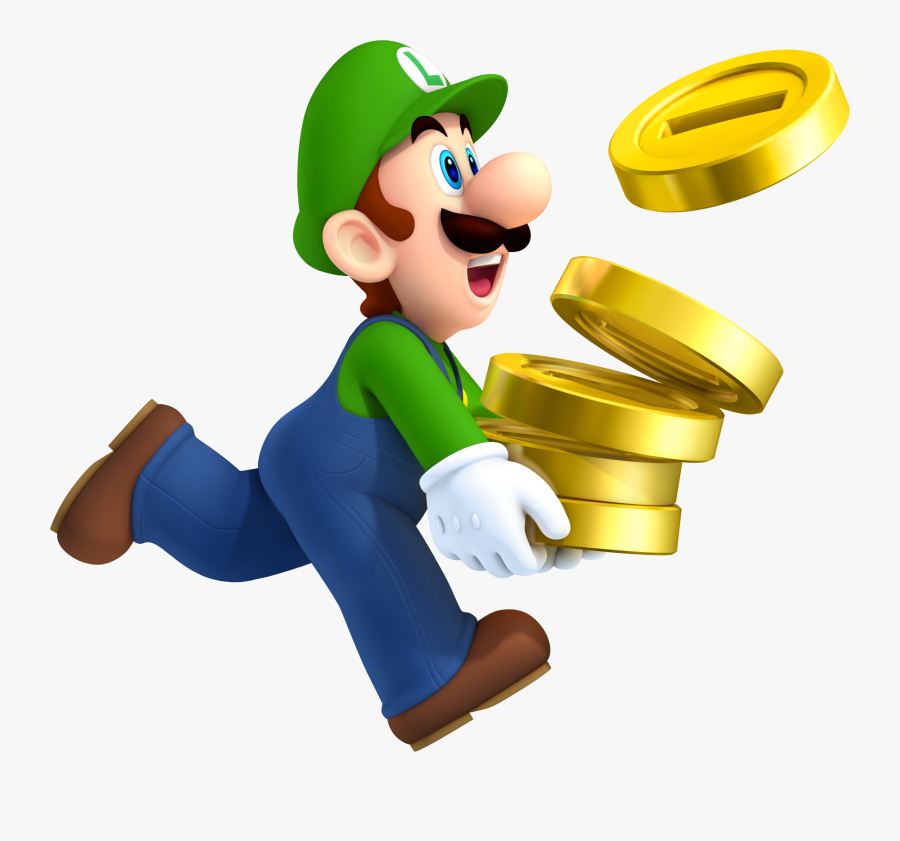 Transparent Gold Coins Clipart - Super Mario Luigi Png, Transparent Clipart