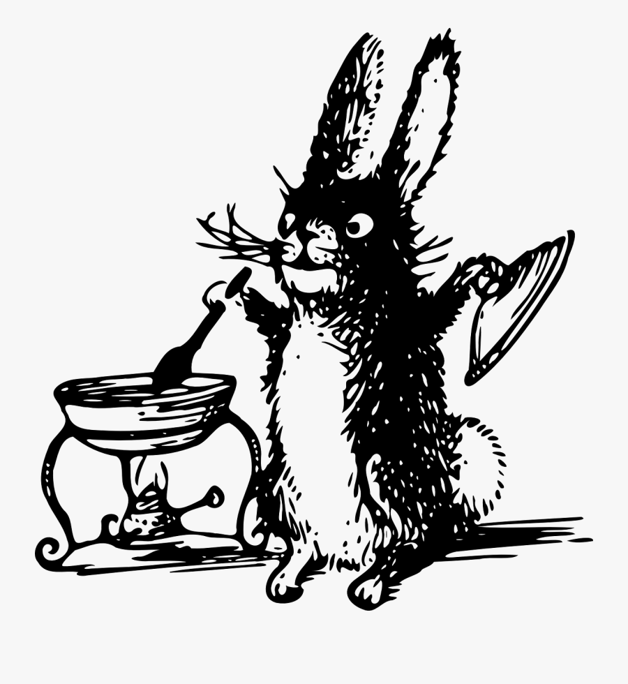 Free Vector Tom A Cooking Rabbit Clip Art - Cartoon Rabbit Cooking, Transparent Clipart