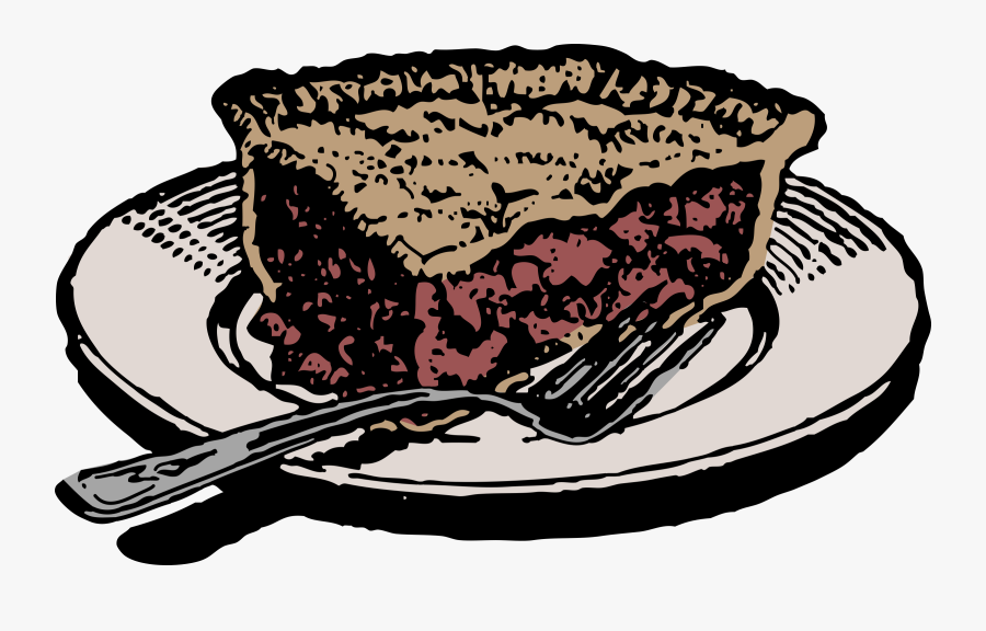 Slice Of Apple Pie Colour - Plate Of Food Drawing, Transparent Clipart