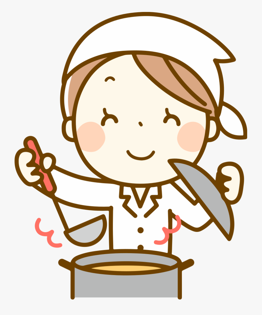 Woman Cooking - 給食 調理 員 イラスト, Transparent Clipart