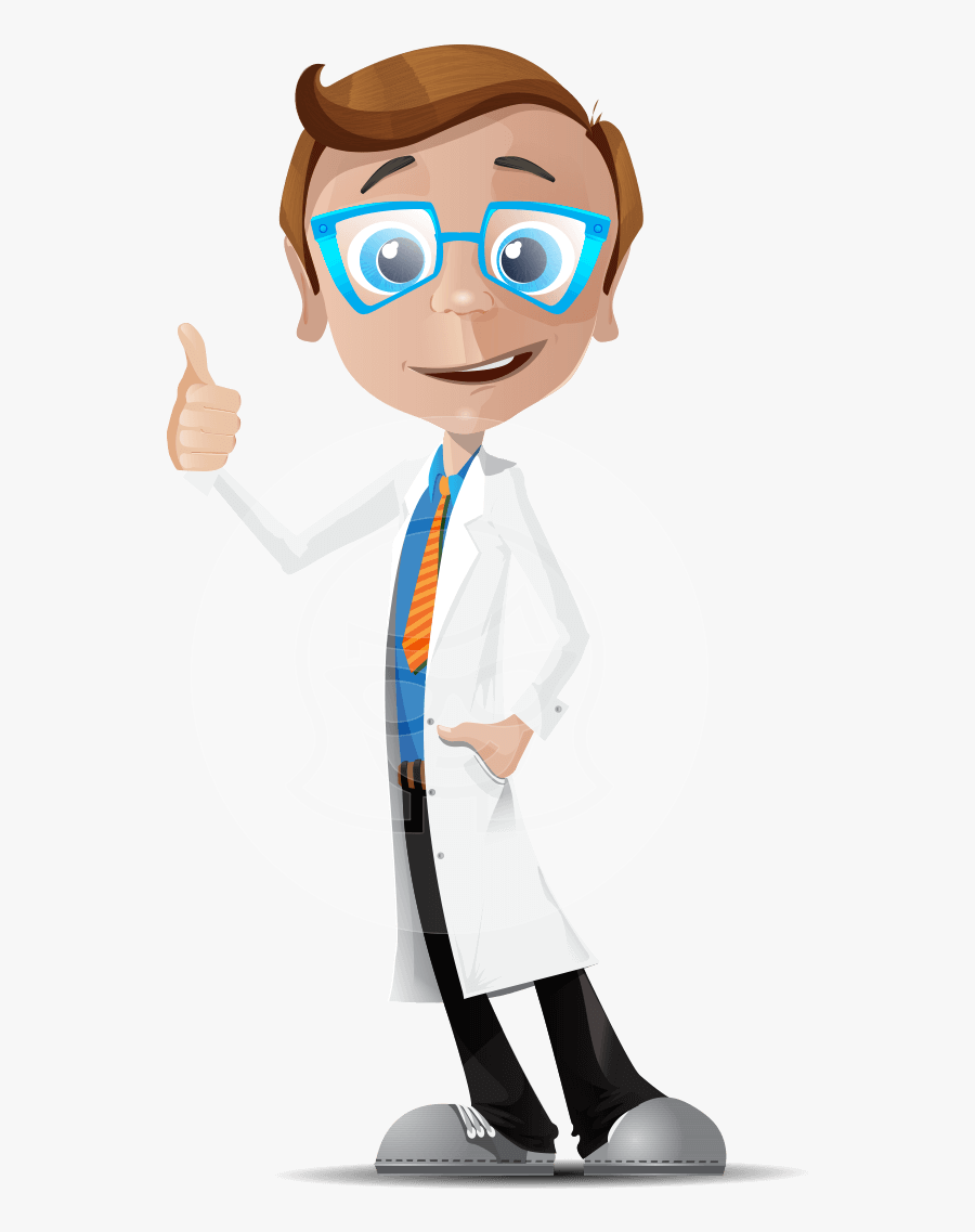 Vector Dorky Doctor Cartoon Character - Transparent Doctor Clipart Png, Transparent Clipart