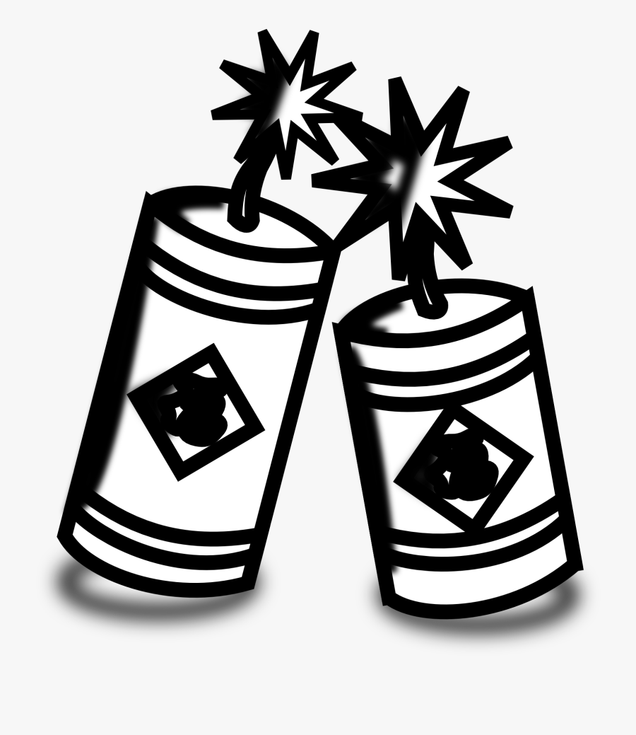 Fireworks Clipart Images - Firecracker Clipart Black And White, Transparent Clipart
