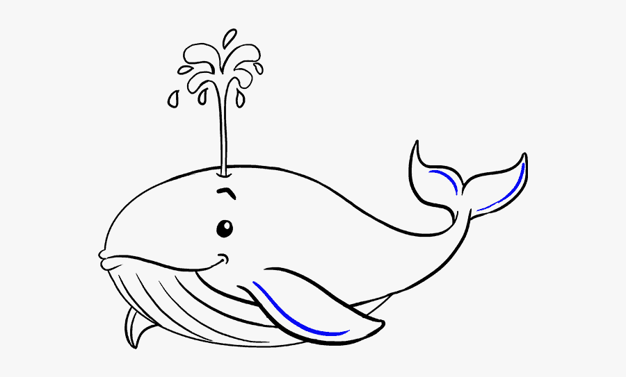 Whale Clipart Drawing - Blue Whale Easy Drawing, Transparent Clipart