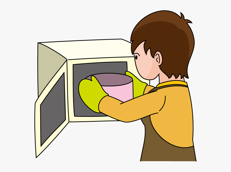 Woman Cooking Panda Free - Using Microwave Clipart, Transparent Clipart