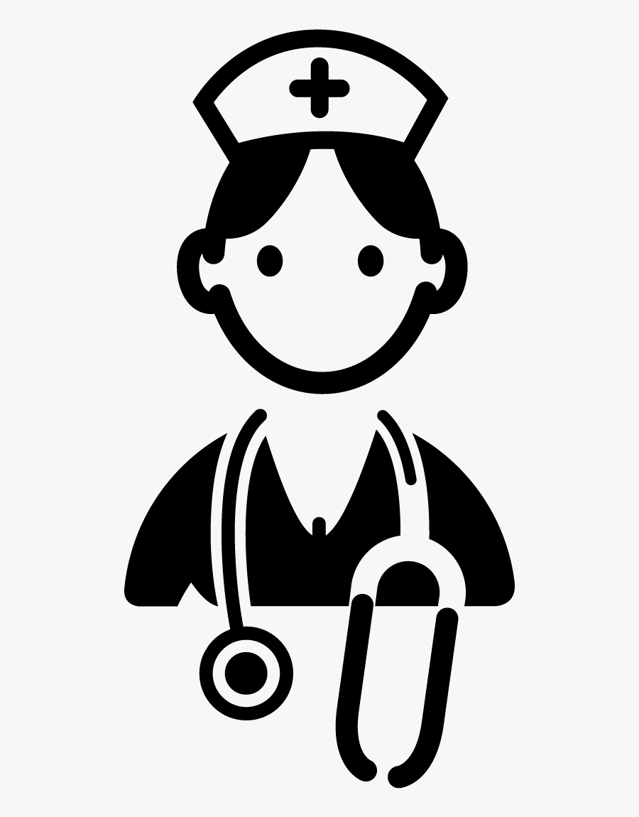 Nurse Clipart Black And White - Nurse Black And White Clip Art, Transparent Clipart