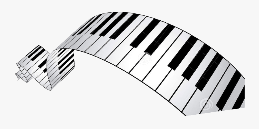Piano Keys Clipart - Wavy Piano Transparent Background, Transparent Clipart