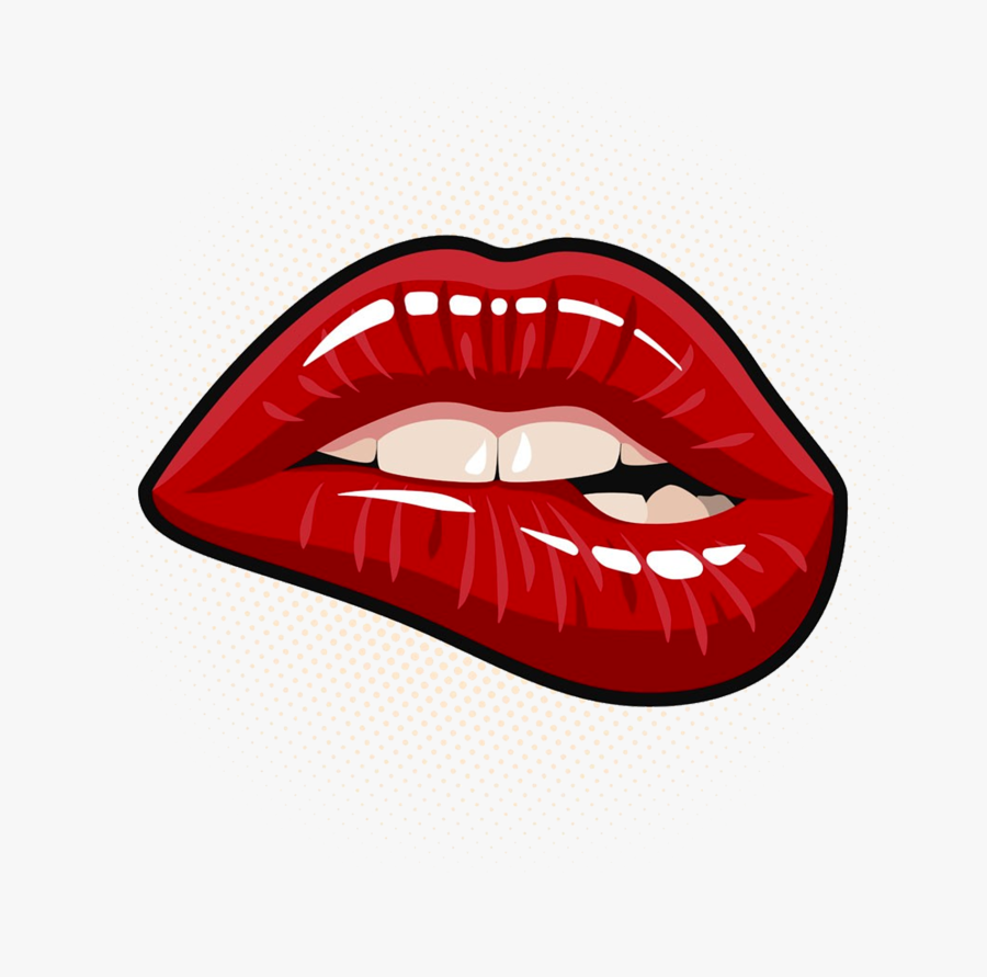 Transparent Lip Clipart - Pop Art Biting Lip , Free Transparent Clipart -.....