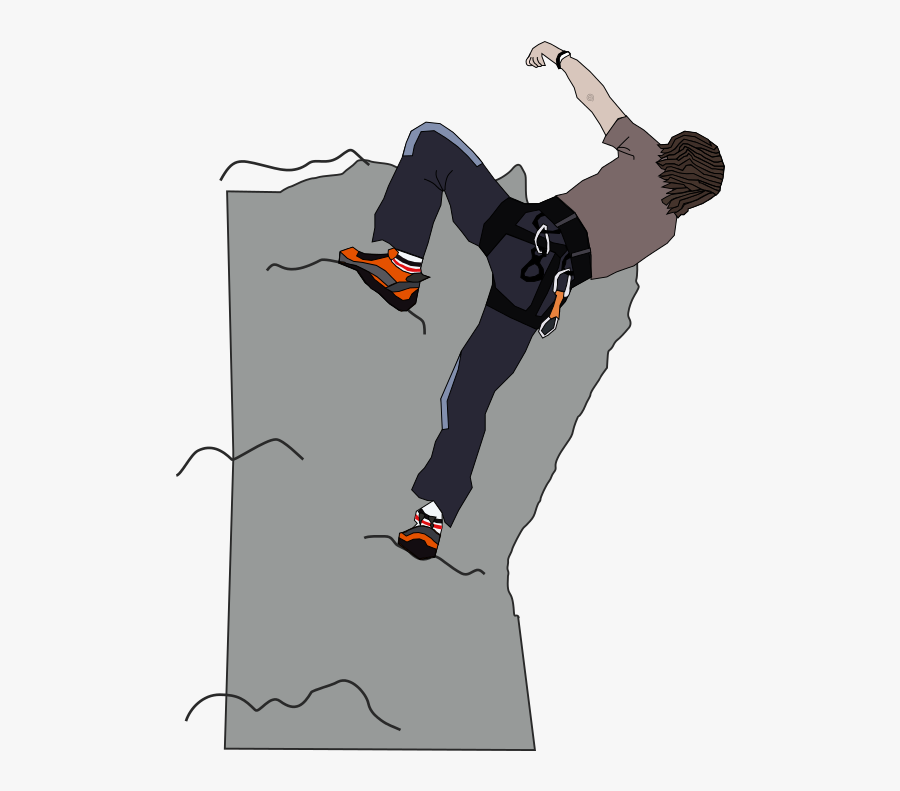 Rock Climbing Muscular Rock Climber Clipart Image - Rock Climber Clipart Png, Transparent Clipart