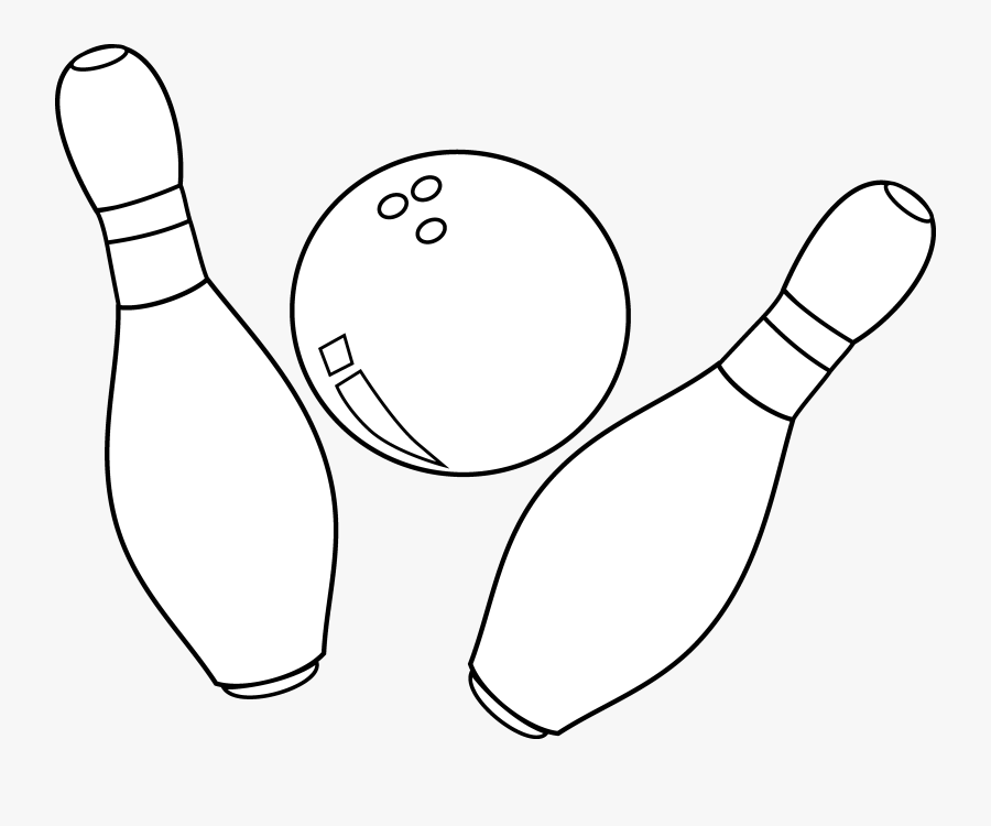 Bowling Ball And Pins Line Art Free Clip Clipart - Bowling Pin And Ball, Transparent Clipart