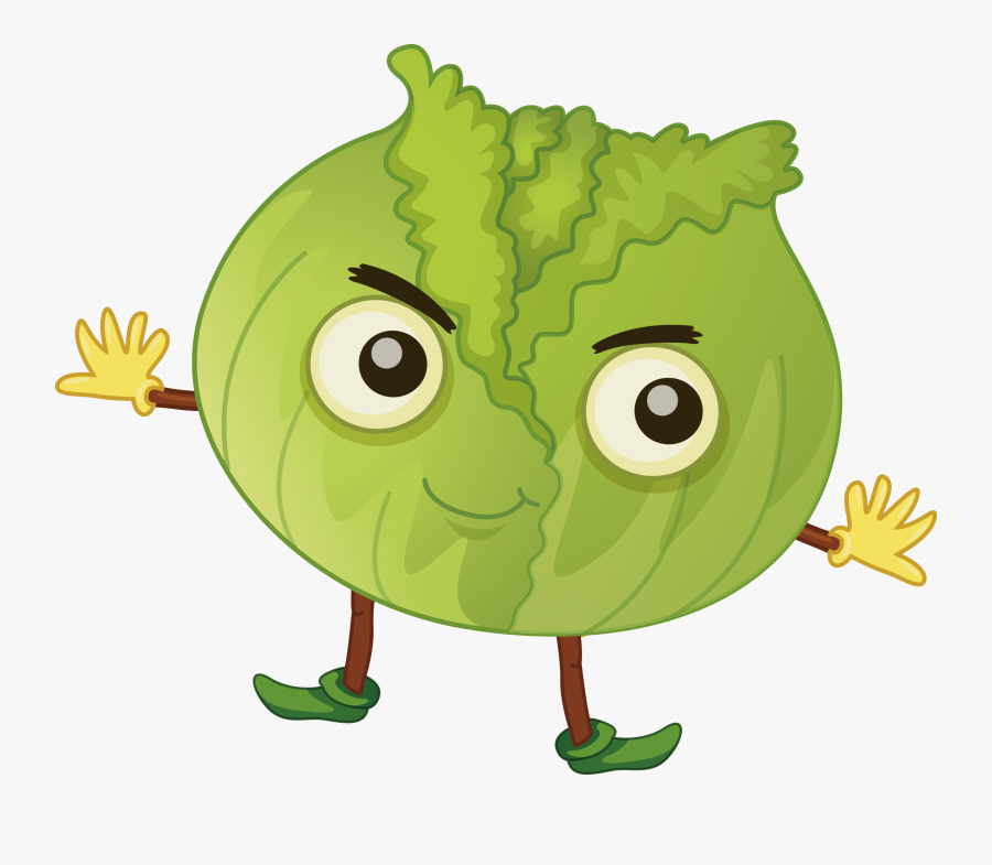 Cabbage Fruit Clip Art - Transparent Background Cartoon Cabbage Clipart, Transparent Clipart
