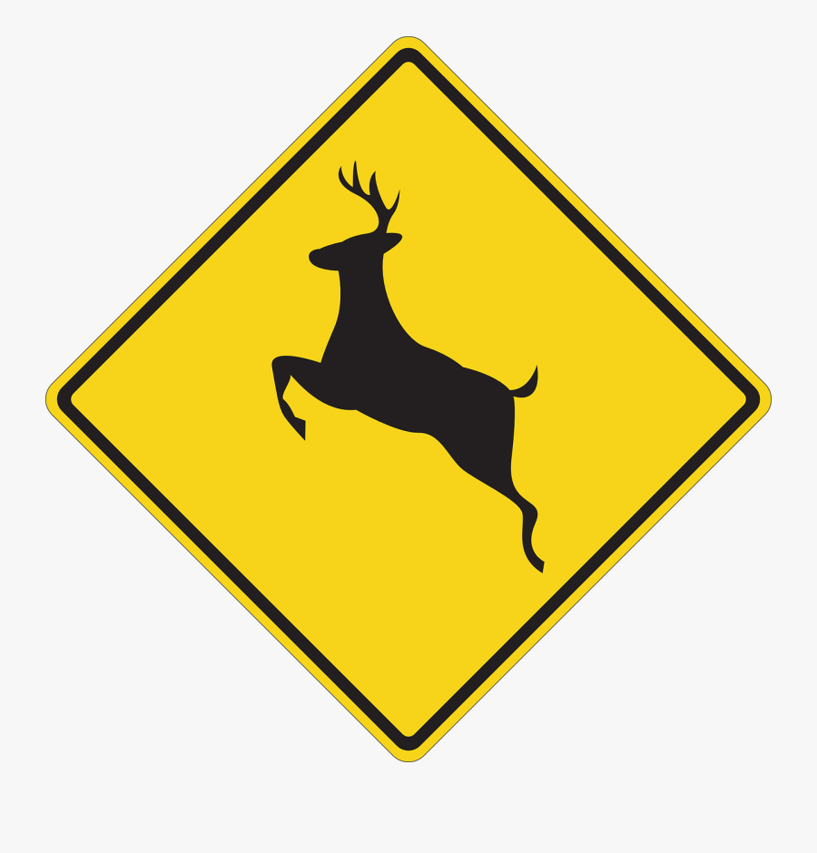 Deer Crossing Sign Clip Art At Clker - Deer Crossing Sign, Transparent Clipart