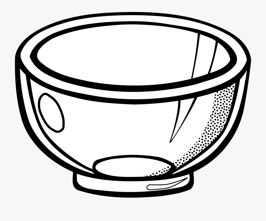 Bowl, Household, Utensil, Vessel - Bowl Clipart Black And White, Transparent Clipart