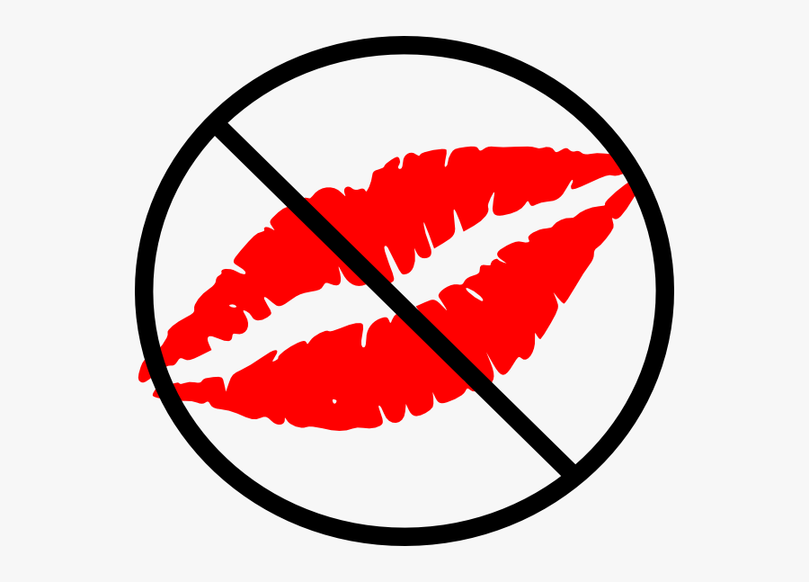 No Kiss Zone Clip Art - Lips Clip Art, Transparent Clipart