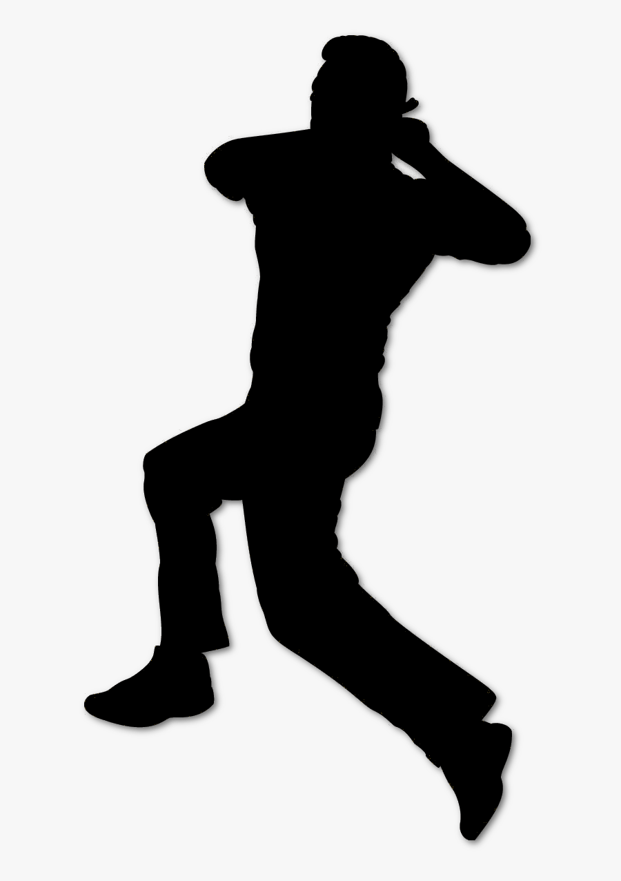 Cricket Bowler Silhouette Black - Cricket Bowler Logo Png, Transparent Clipart