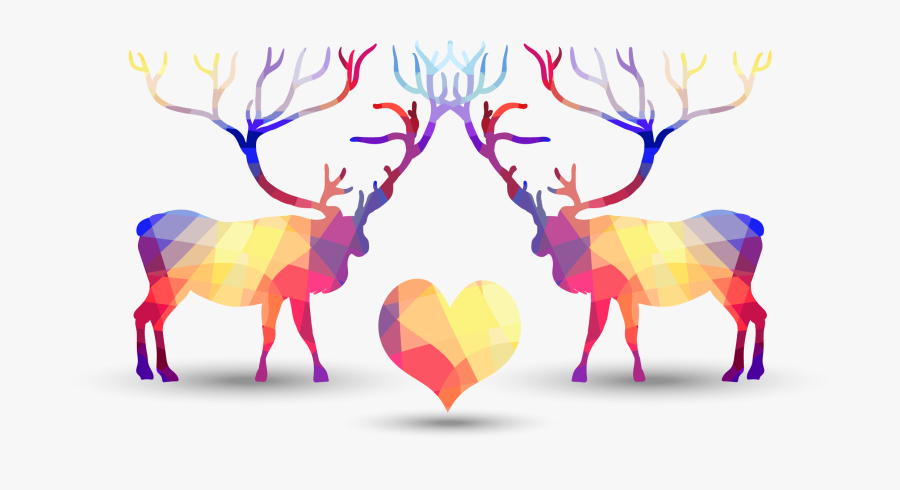 Transparent Reindeer Antlers Png - Geometric Shapes Deer, Transparent Clipart
