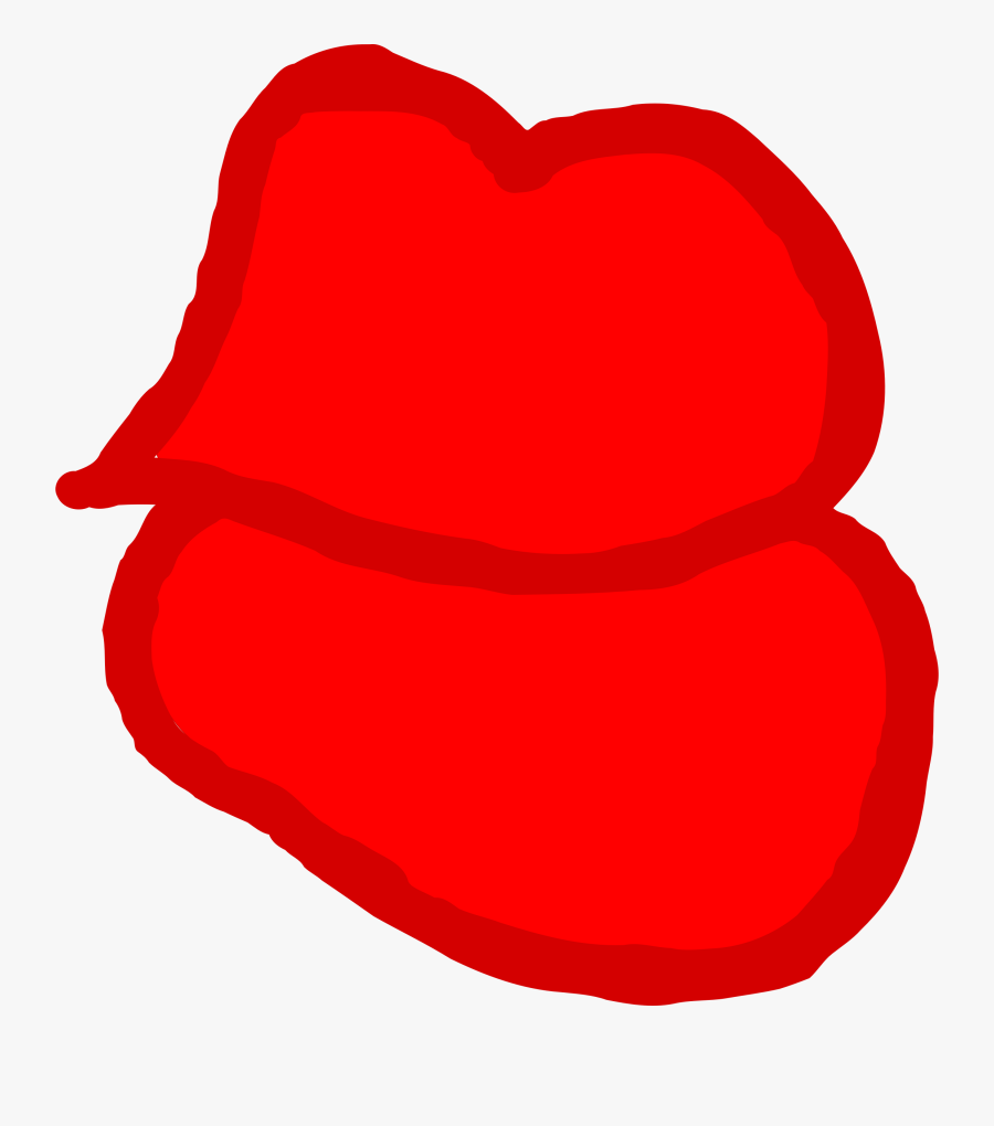 Kiss Me Lips Red By Doodleguy - Heart, Transparent Clipart