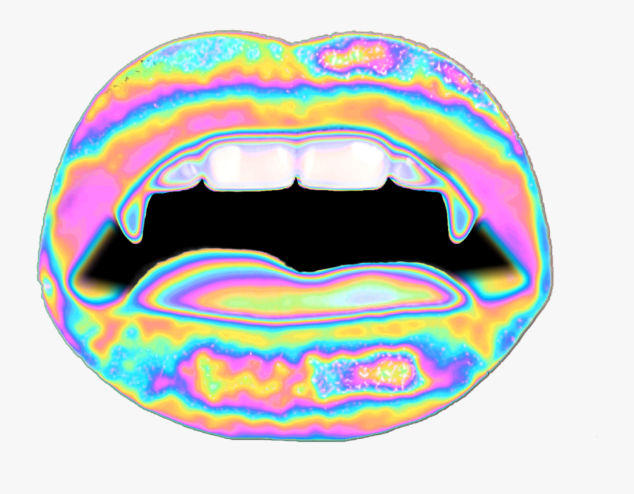 Holo Holographic Lips Vampire Freetoedit Clipart ,, Transparent Clipart