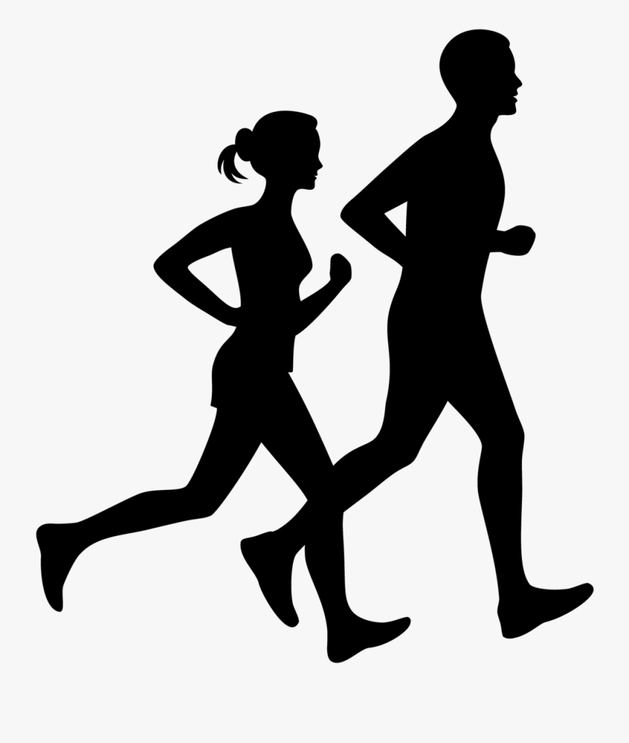 Art - Man Woman Running Vector, Transparent Clipart