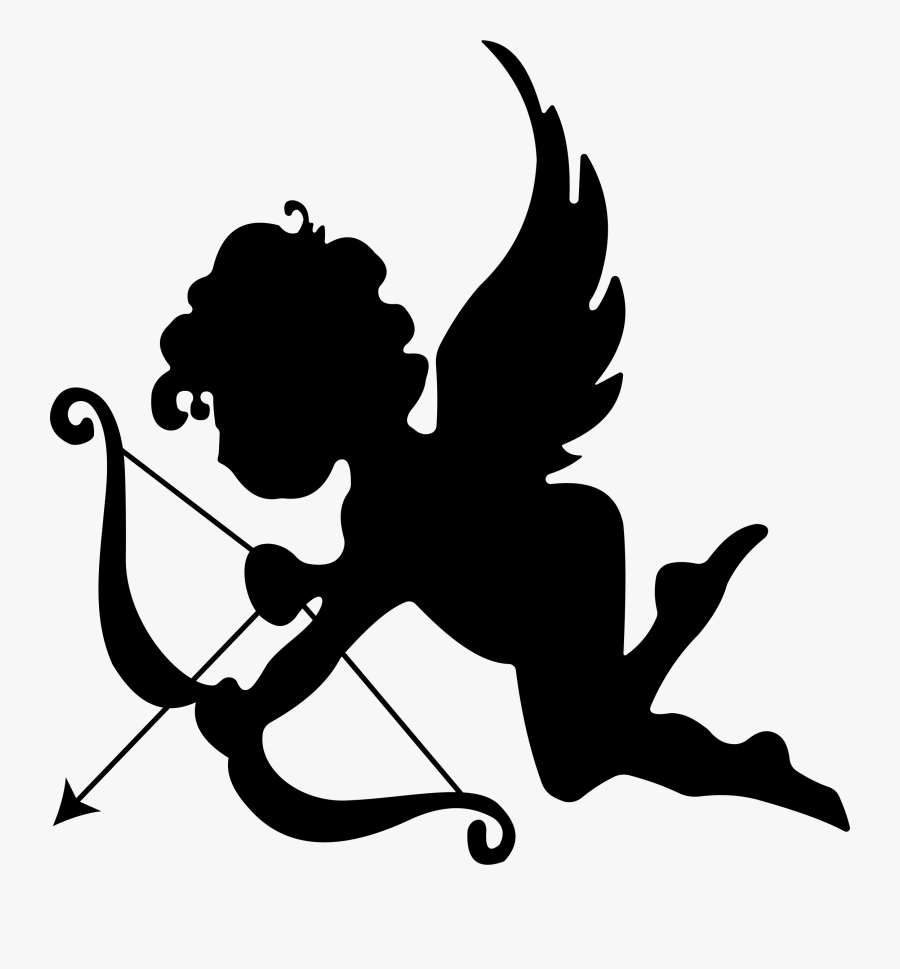 Cupid Silhouette Cartoon Clip Art - Cupid Clipart, Transparent Clipart