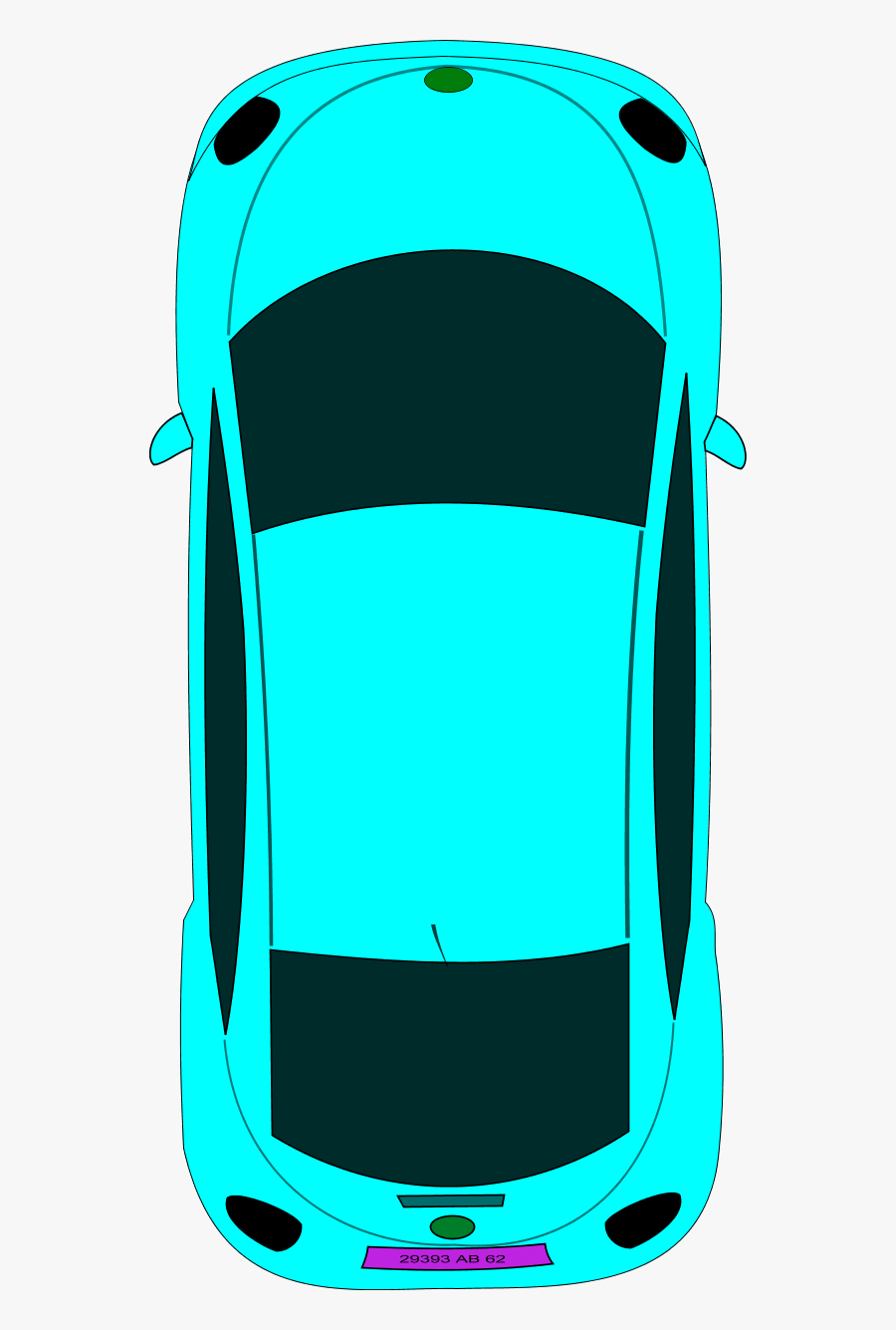 Vector Clip Art - Birds Eye View Of A Car Drawing, Transparent Clipart