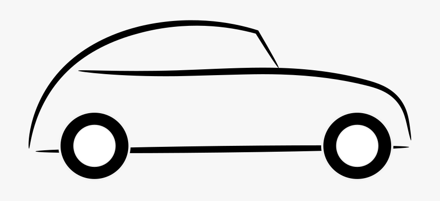 Car Icon - Simple Cartoon Car Black And White, Transparent Clipart