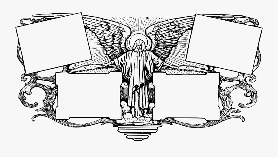 Clip Art Angel Clip Art Border - Marcos Con Angeles, Transparent Clipart