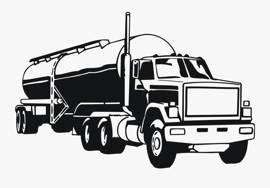 Car Tank Truck Semi-trailer Truck Clip Art - Water Tanker Clipart Black And White, Transparent Clipart