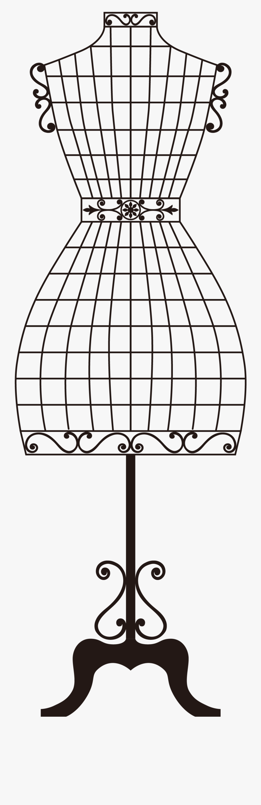 Adhesive Vector Sewing Machine Paper Mannequin Model - Vintage Mannequin Sewing, Transparent Clipart