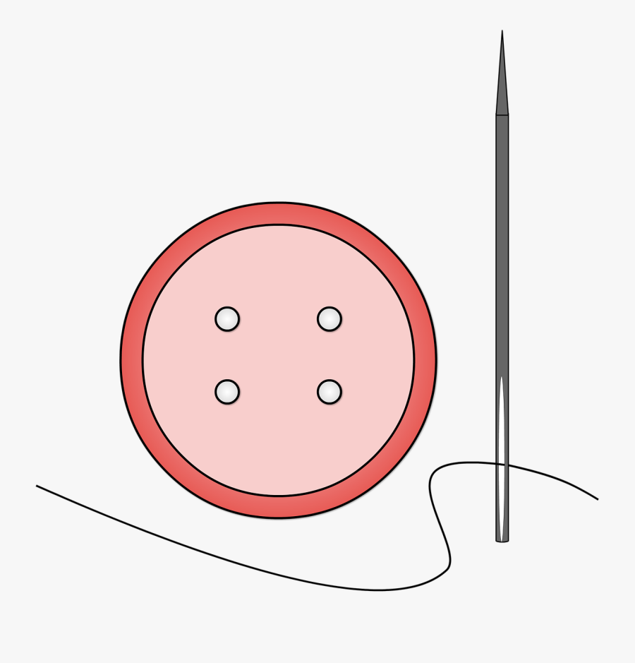 Button Needle Sewing Crafts Png Image - Circle, Transparent Clipart