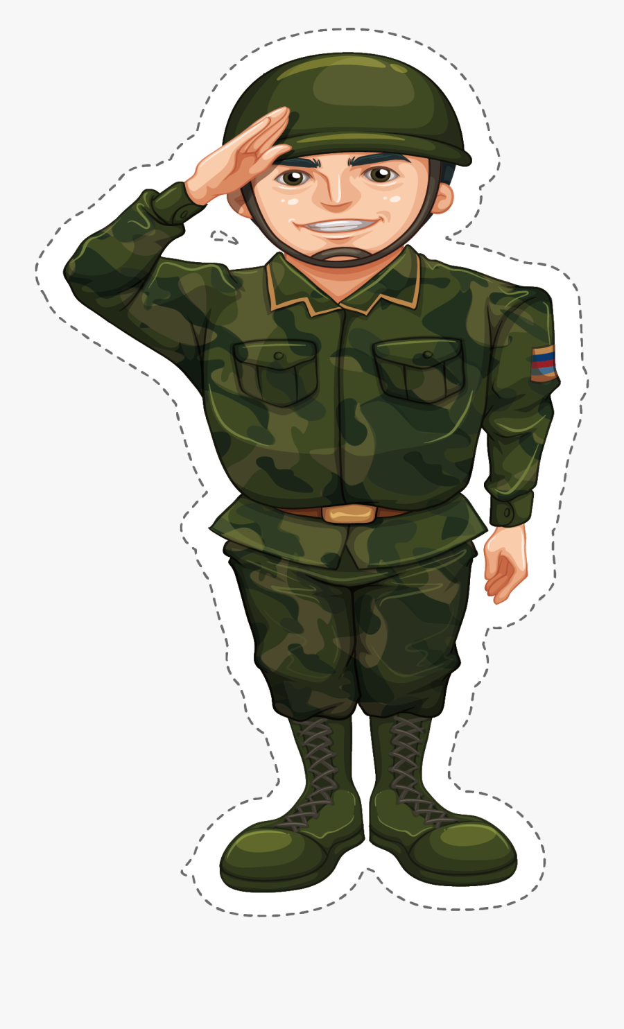 Transparent Military Clip Art - Soldier Saluting Clipart, Transparent Clipart