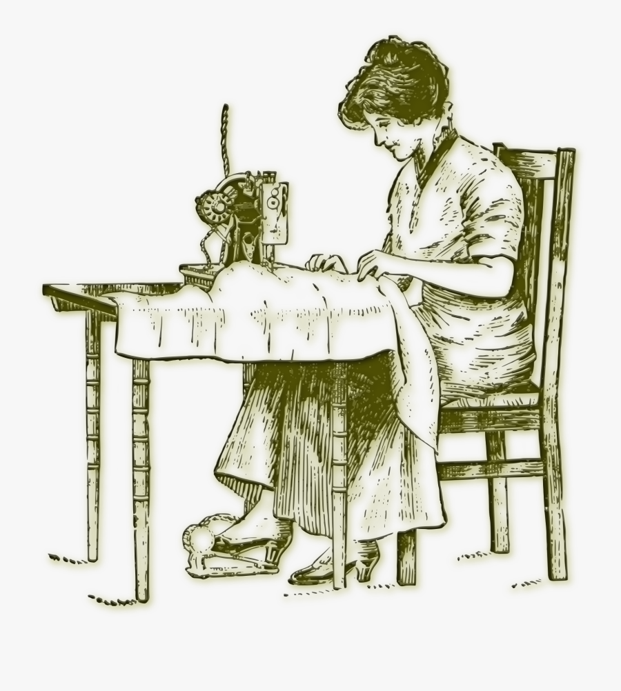 Standing,human Behavior,art - Someone Sewing Drawing, Transparent Clipart