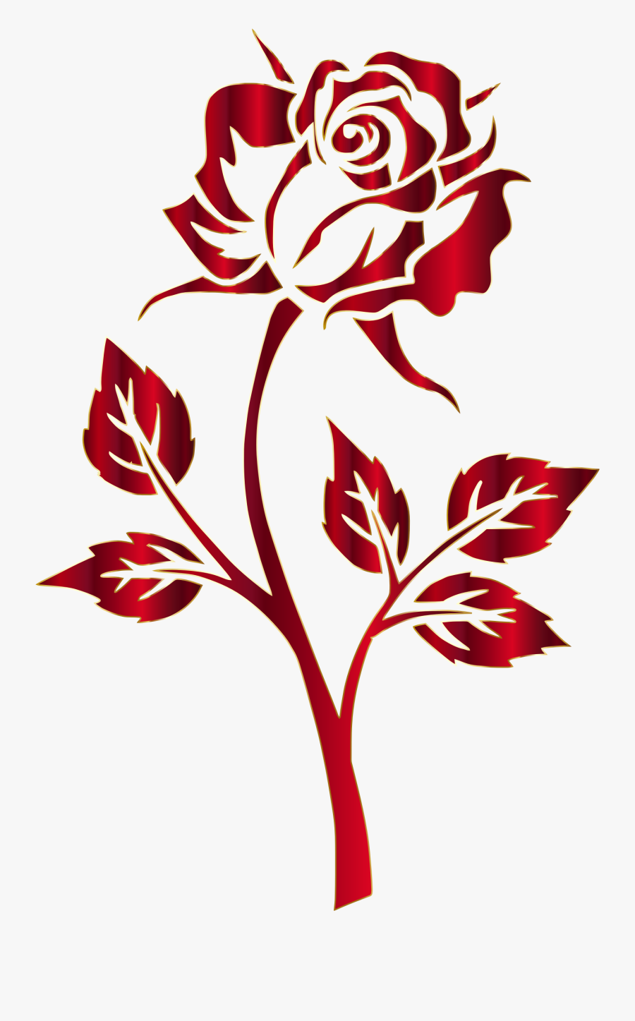 Crimson Rose Silhouette No Background By @gdj, Crimson - Rose Logo No Background, Transparent Clipart