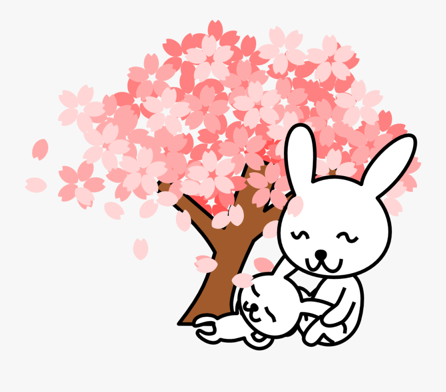 Cherry Blossoms Rabbit - Cherry Blossom Festival Clip Art, Transparent Clipart