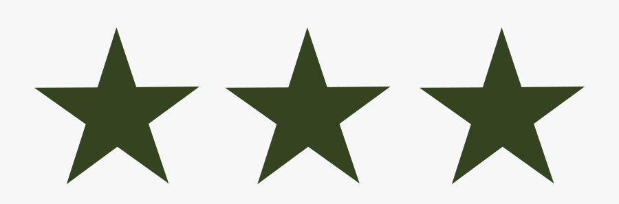 Armed Forces Logos Clip Art - 3 Stars Black And White, Transparent Clipart